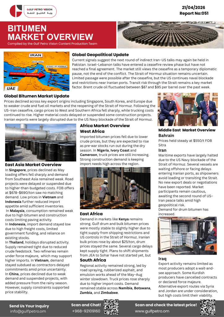 Bitumen Market Report 21 April 2026