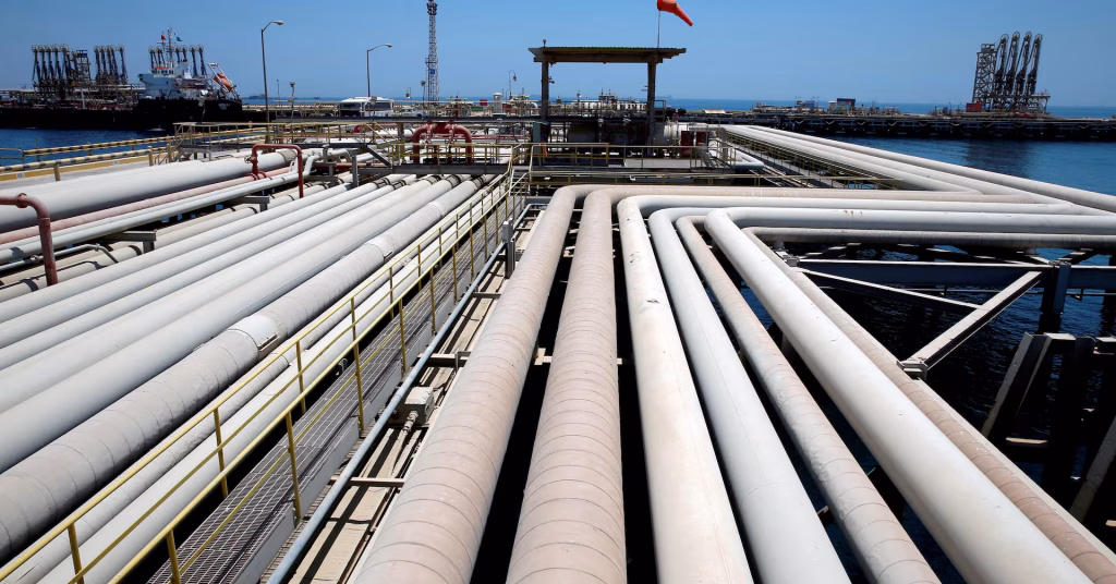 Oil field or refinery representing supply increase